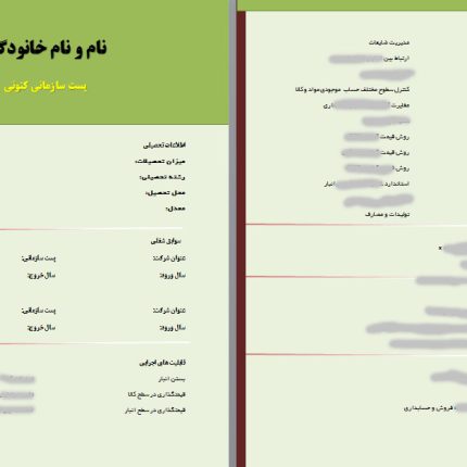 رزومه اختصاصی حسابدار صنعتی